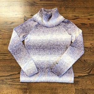 NWT, Columbia Purple & White Cowl Neck Sweater!